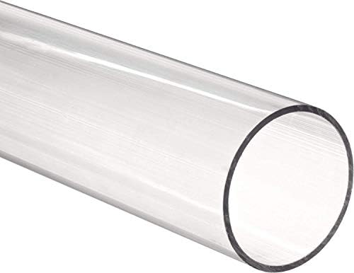 צינור אקרילי של Kastlite ברורה 1/4 אינץ 'צינור בקוטר 2.5 בקוטר עם אורך מותאם אישית בין 4-8 אורך | 2 מזהה | מגוון
